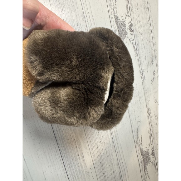 Monkey Plush Hand Puppet Faux Leather Nose Brown 12" - Picture 4 of 5